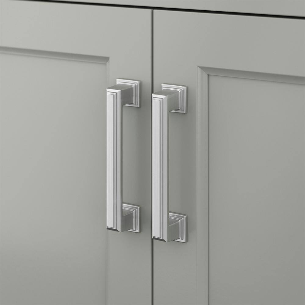 Affinity 61" Double Sink Vanity with White & Gray Carrara Marble Top - Design Element Bath Kitchen - Bathroom Vanity - White