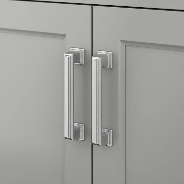 Affinity 61" Double Sink Vanity with White & Gray Carrara Marble Top - Design Element Bath Kitchen - Bathroom Vanity - White