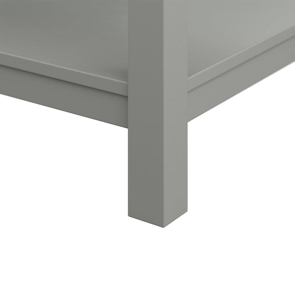 Affinity 61" Double Sink Vanity with White & Gray Carrara Marble Top - Design Element Bath Kitchen - Bathroom Vanity - White