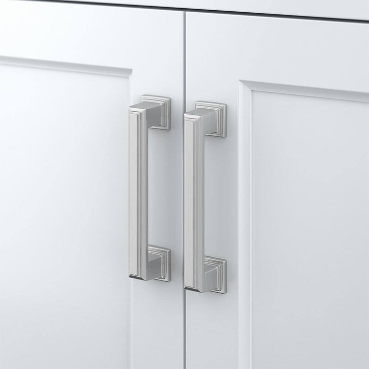 Affinity 61" Double Sink Vanity with White & Gray Carrara Marble Top - Design Element Bath Kitchen - Bathroom Vanity - White