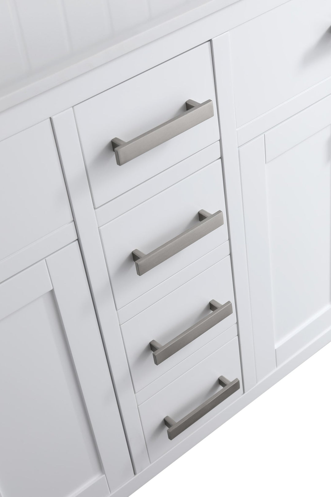London 60.5" Double Sink Vanity Cabinet Only in White - Design Element Bath Kitchen - Bathroom Vanity -