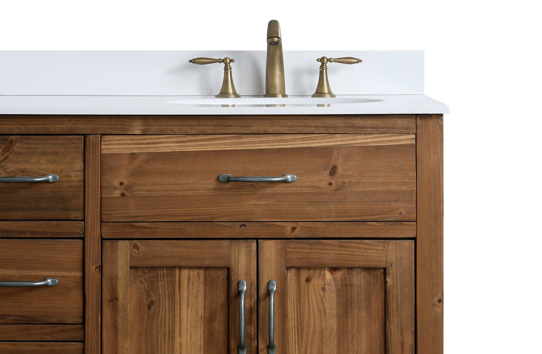 Bryson 60" Vanity Base Only in Walnut - Design Element Bath Kitchen - Bathroom Vanity -