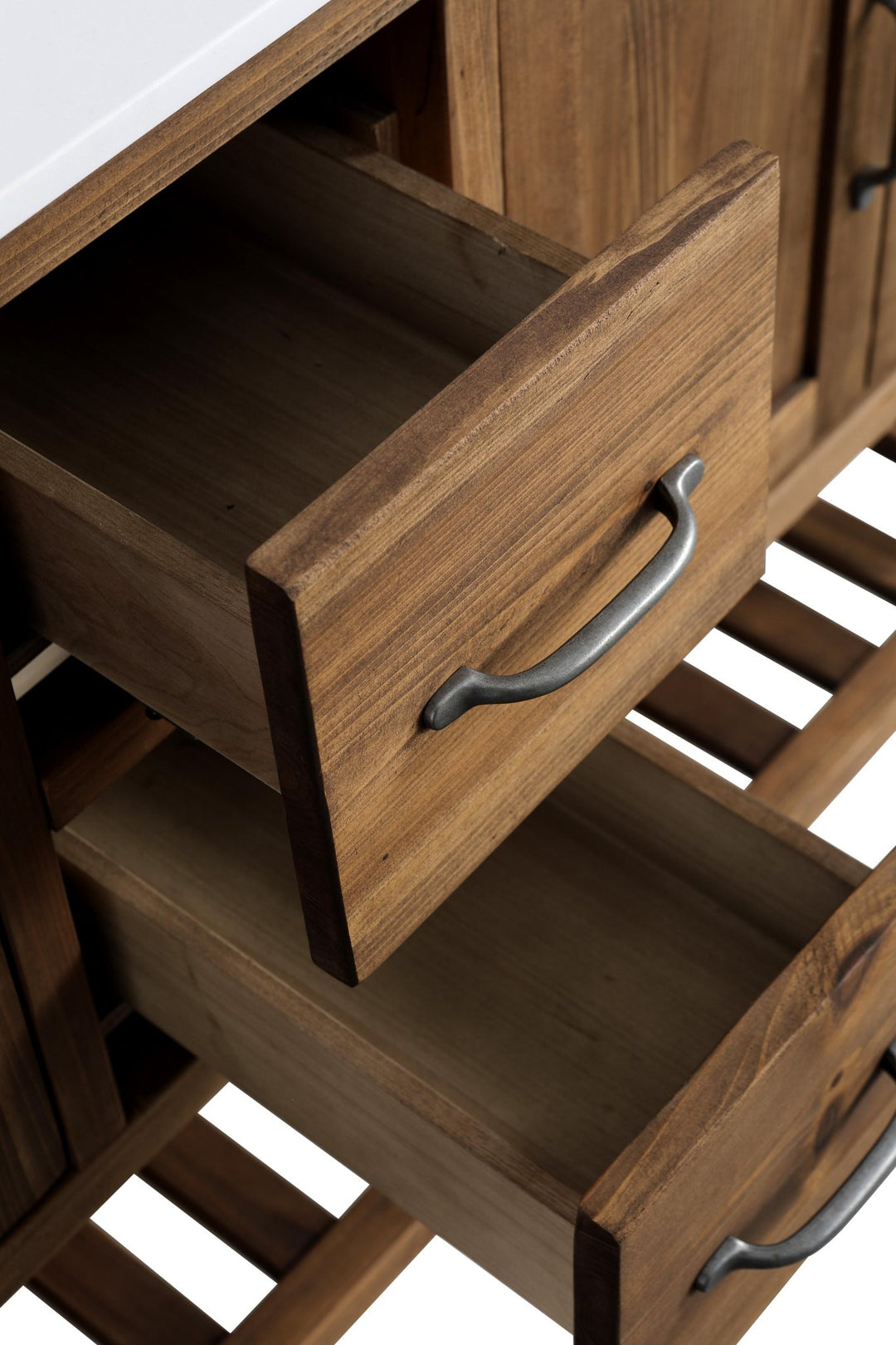 Austin 60" Vanity Base Built With Reclaimed Wood in Walnut Finish - Design Element Bath Kitchen - Bathroom Vanity -