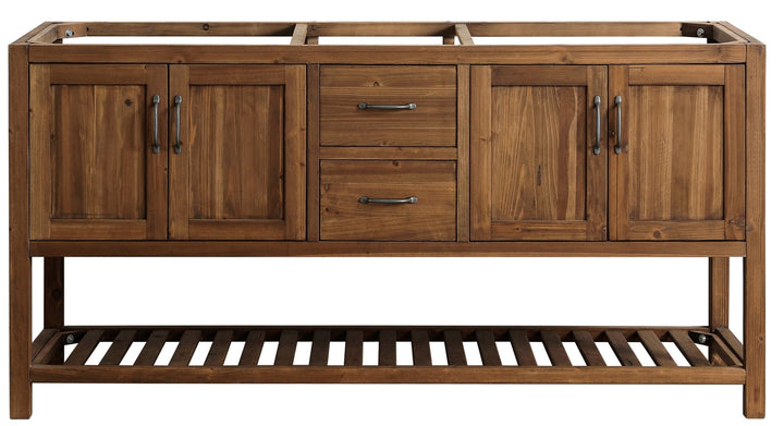 Austin 72" Vanity Base Built With Reclaimed Wood in Walnut Finish - Design Element Bath Kitchen - Bathroom Vanity -