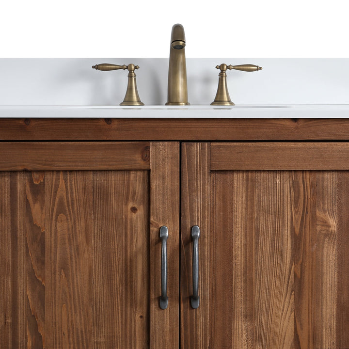 Austin 72" Vanity Base Built With Reclaimed Wood in Walnut Finish - Design Element Bath Kitchen - Bathroom Vanity -