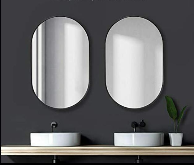 Vera Oval Vanity Mirror Metal Frame 24
