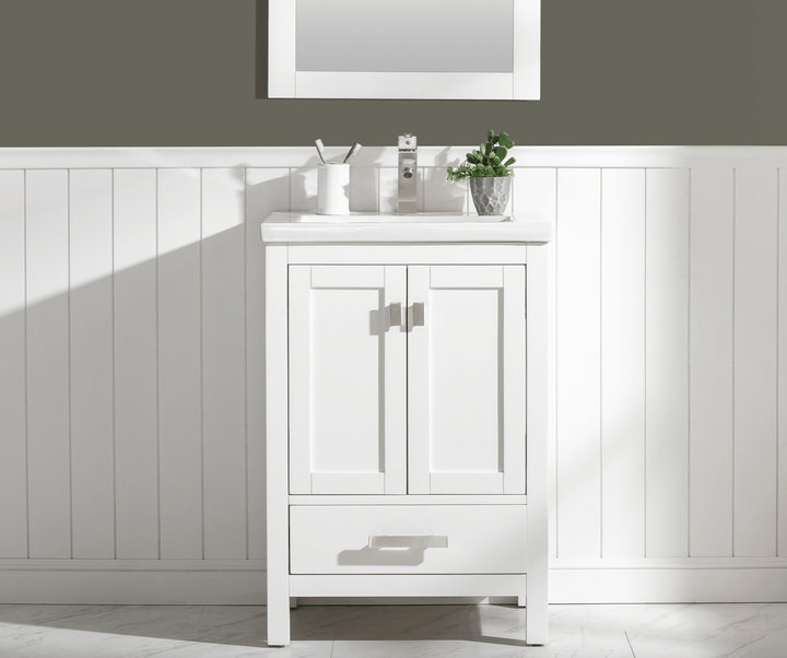 Valentino 24" Single Vanity with Porcelain Top - Design Element Bath Kitchen - Bathroom Vanity -