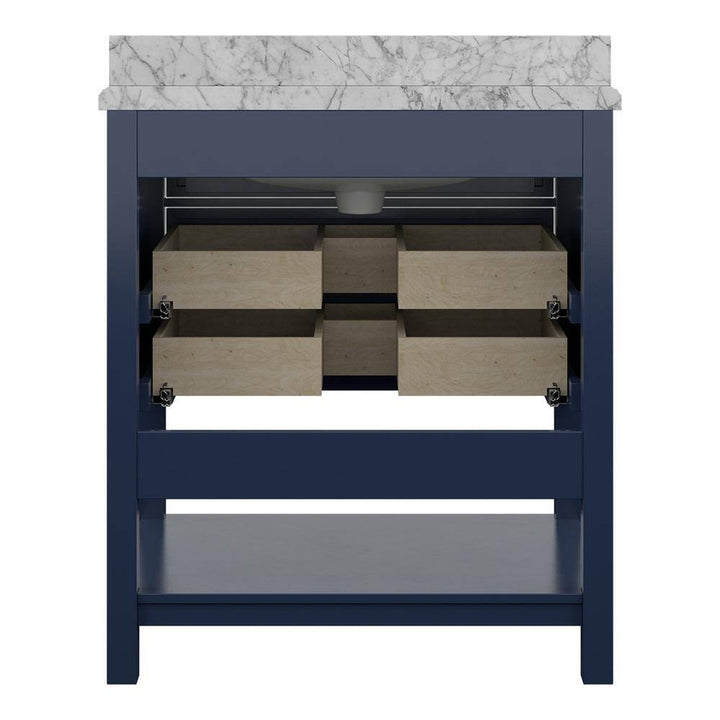 Affinity 31" Single Sink Vanity with White & Gray Carrara Marble Top