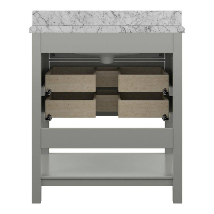 Affinity 31" Single Sink Vanity with White & Gray Carrara Marble Top