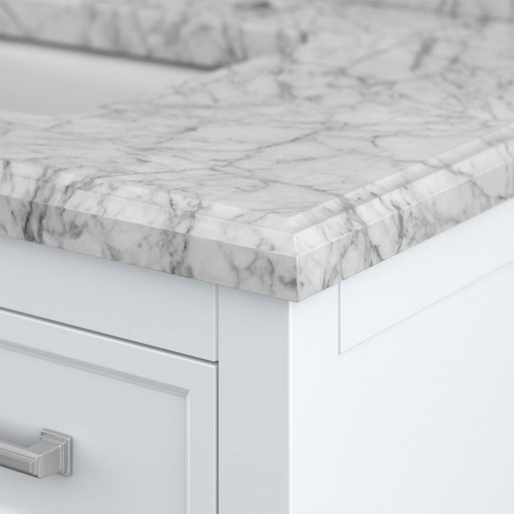 Affinity 37" Single Sink Vanity with White & Gray Carrara Marble Top