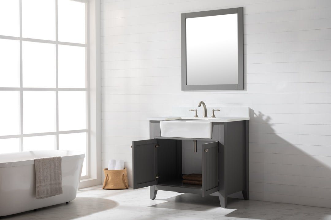 Burbank 36" Single Sink Vanity with Quartz Top