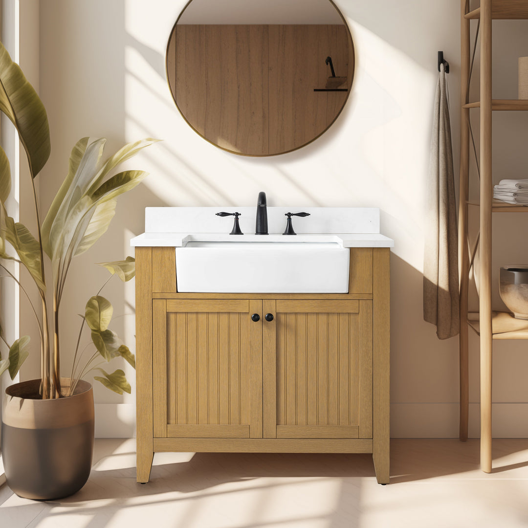Burbank 36" Single Sink Vanity with Quartz Top