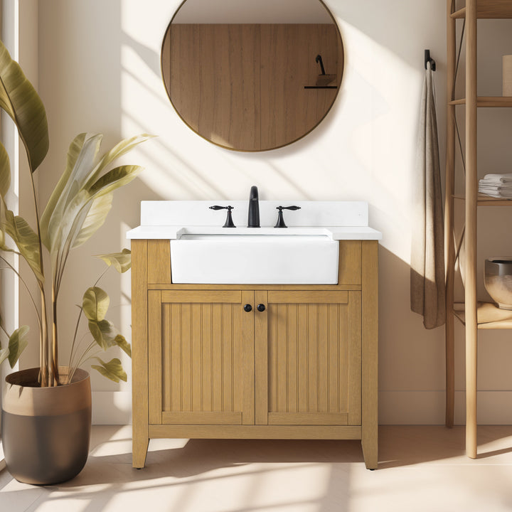 Burbank 36" Single Sink Vanity with Quartz Top