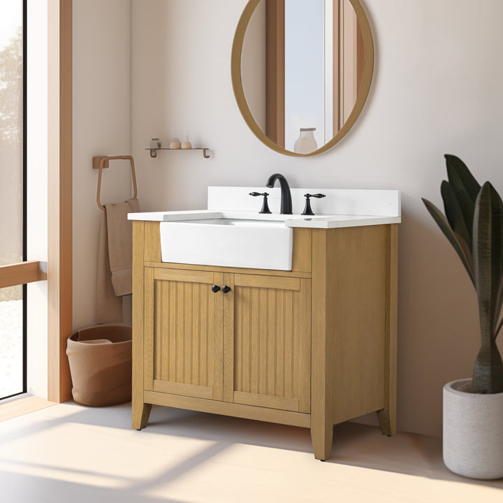 Burbank 36" Single Sink Vanity with Quartz Top