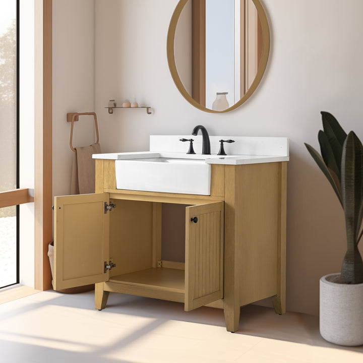 Burbank 36" Single Sink Vanity with Quartz Top