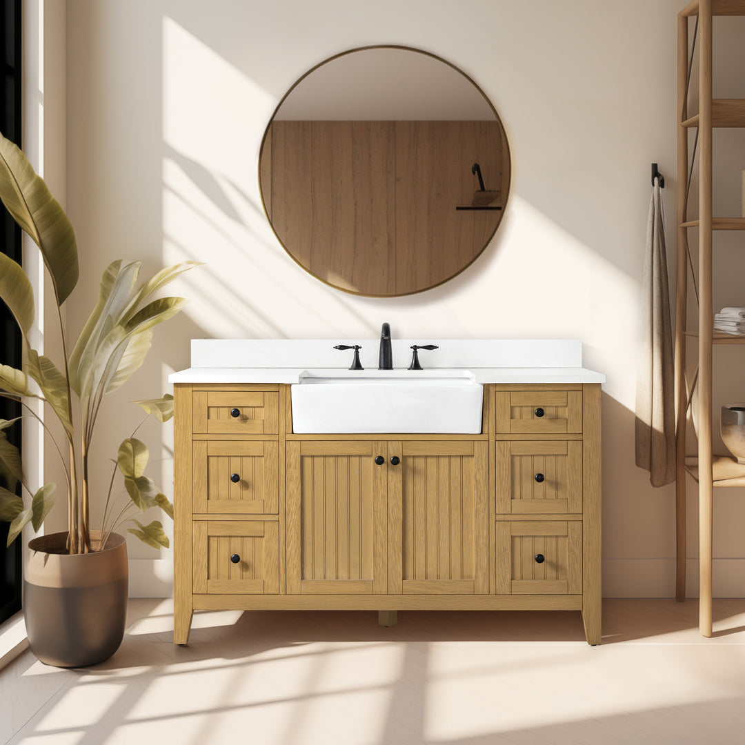 Burbank 54" Single Sink Vanity with Quartz Top