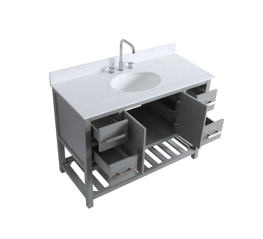 Monaco 48" Single Sink Bathroom Vanity Base Cabinet without Top