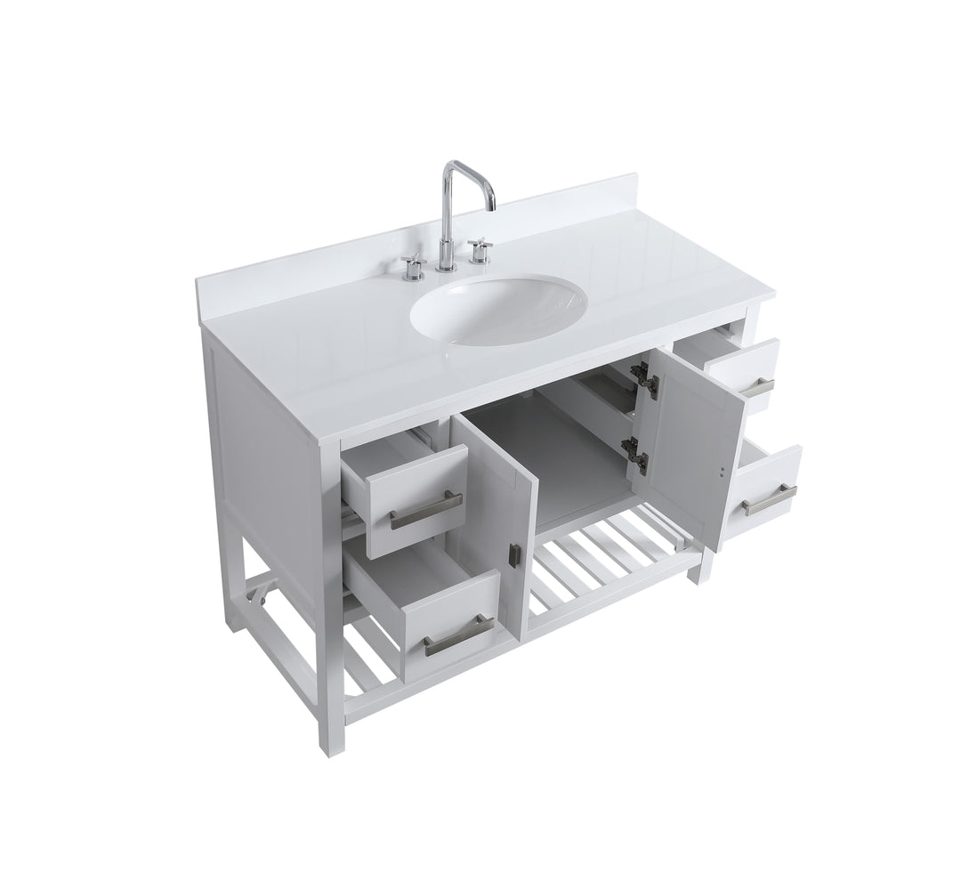 Monaco 48" Single Sink Bathroom Vanity Base Cabinet without Top