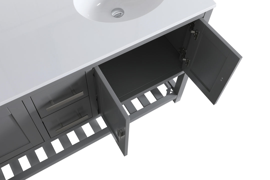 Monaco 60" Double Sink Bathroom Vanity Base Cabinet without Top