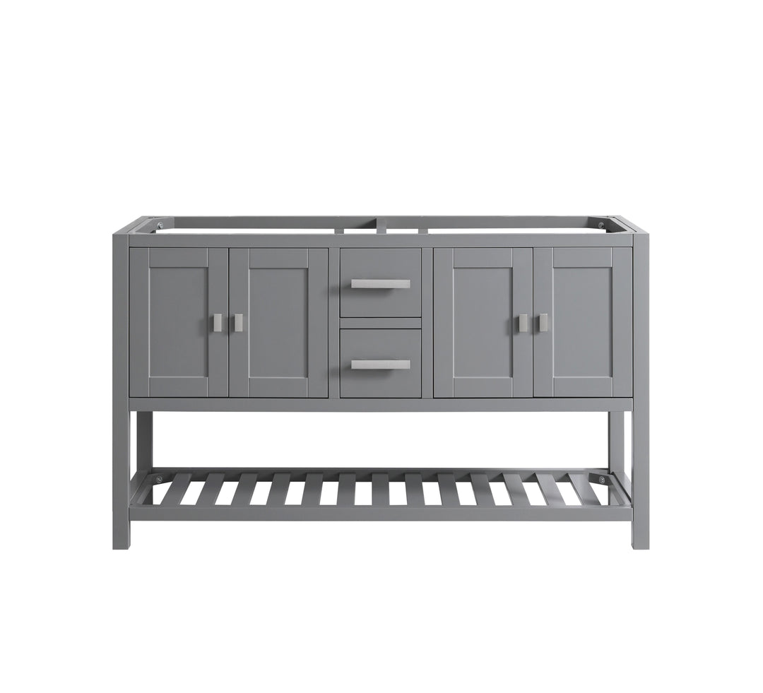 Monaco 60" Double Sink Bathroom Vanity Base Cabinet without Top