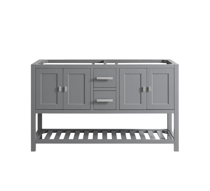 Monaco 60" Double Sink Bathroom Vanity Base Cabinet without Top