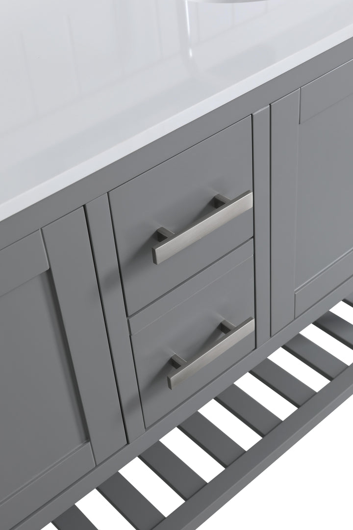 Monaco 60" Double Sink Bathroom Vanity Base Cabinet without Top