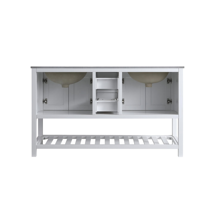 Monaco 60" Double Sink Bathroom Vanity Base Cabinet without Top