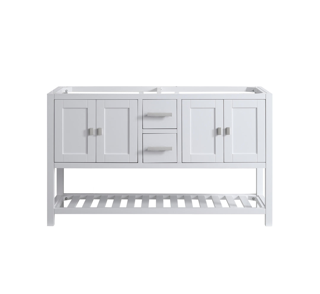 Monaco 60" Double Sink Bathroom Vanity Base Cabinet without Top