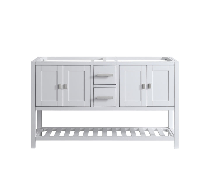 Monaco 60" Double Sink Bathroom Vanity Base Cabinet without Top