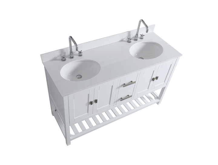 Monaco 60" Double Sink Bathroom Vanity Base Cabinet without Top