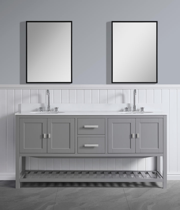 Monaco 72" Double Sink Bathroom Vanity Base Cabinet without Top