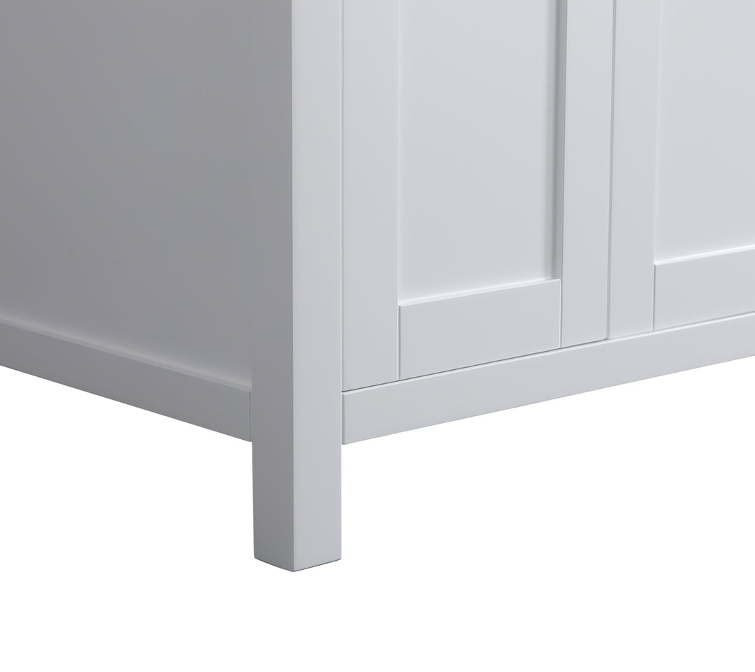London 60.5" Double Sink Vanity Cabinet Only in White