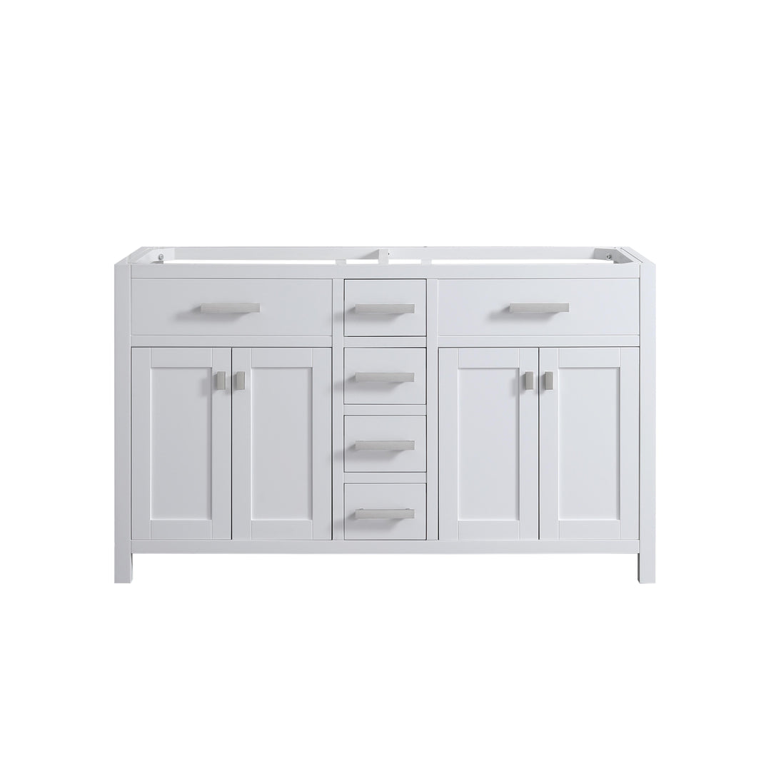 London 60.5" Double Sink Vanity Cabinet Only in White