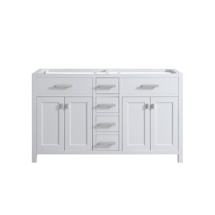 London 60.5" Double Sink Vanity Cabinet Only in White