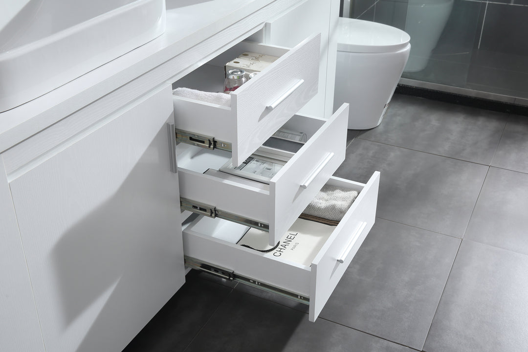 Washington 72" Double Sink Vanity with Wood Vanity Top and Mirror