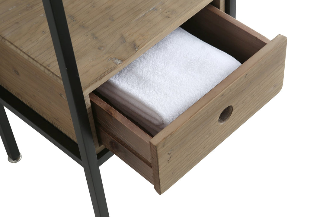 Cassidy 16" Single Sink Vanity in Natural with Porcelain Top - Design Element Bath Kitchen - Bathroom Vanity - 