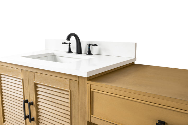 Estate 102" Double Sink Bathroom Vanity Modular Set with White Quartz Top