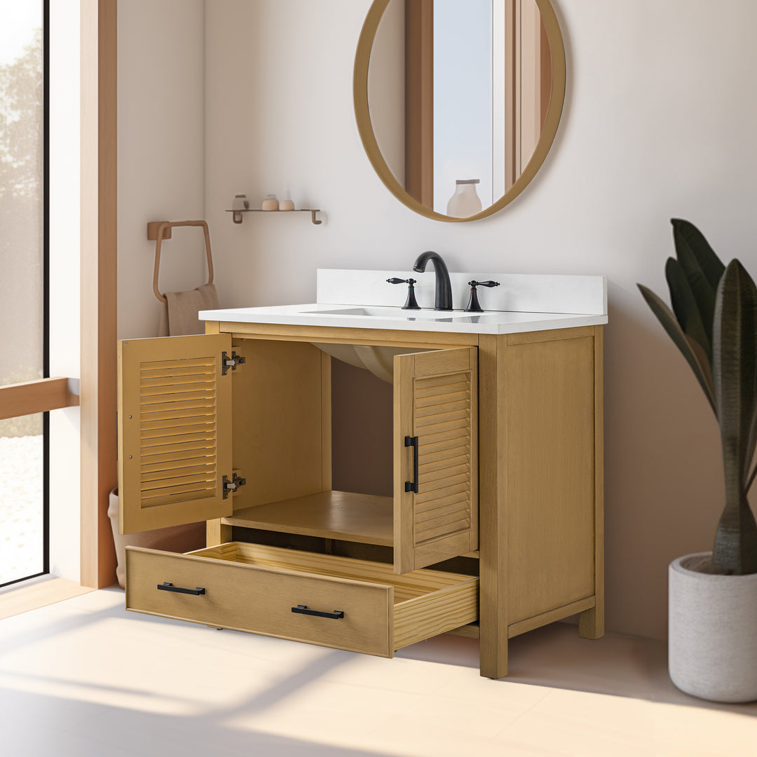 Estate 36" Single Vanity with White Quartz Top