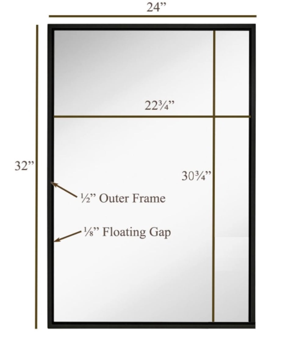 Vera 24" x 32" Rectangular Vanity Mirror with Modern Metal Frame