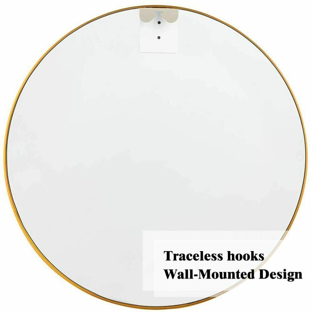 Vera 28" x 28" Round Vanity Mirror with Stainless Steel Frame