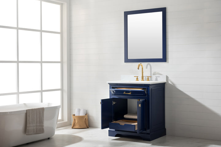 Milano 30" Single Sink Vanity with White Quartz Top