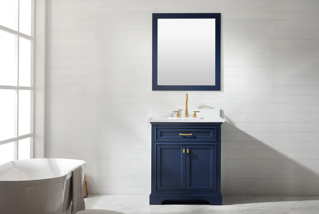 Milano 30" Single Sink Vanity with White Quartz Top