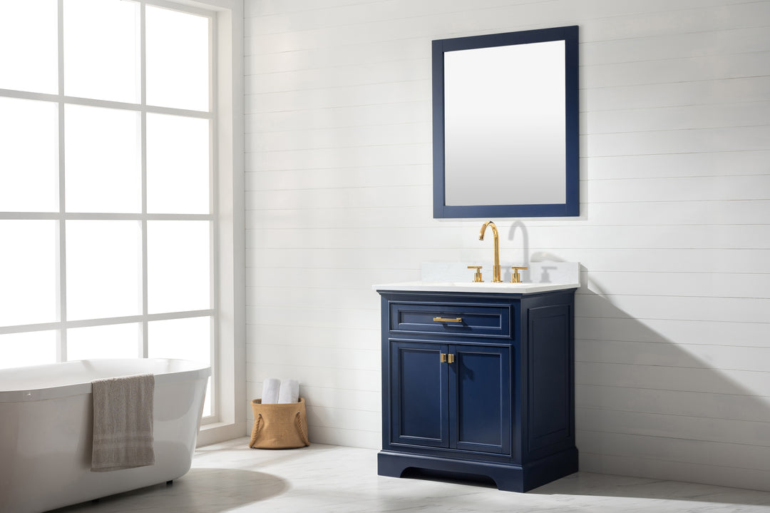 Milano 30" Single Sink Vanity with White Quartz Top