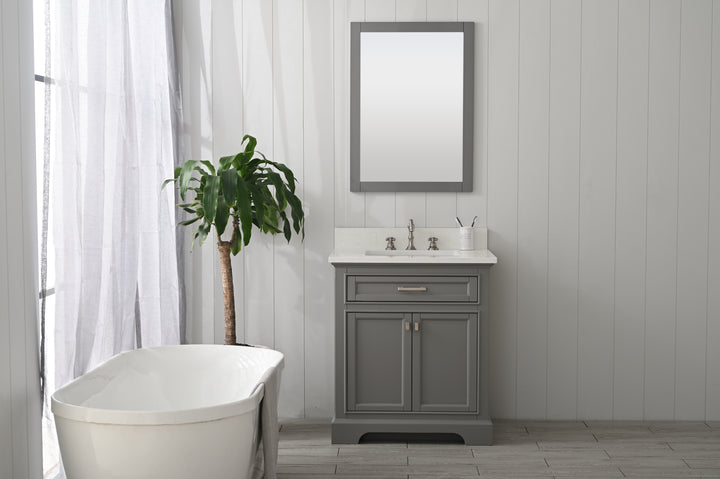 Milano 30" Single Sink Vanity with White Quartz Top