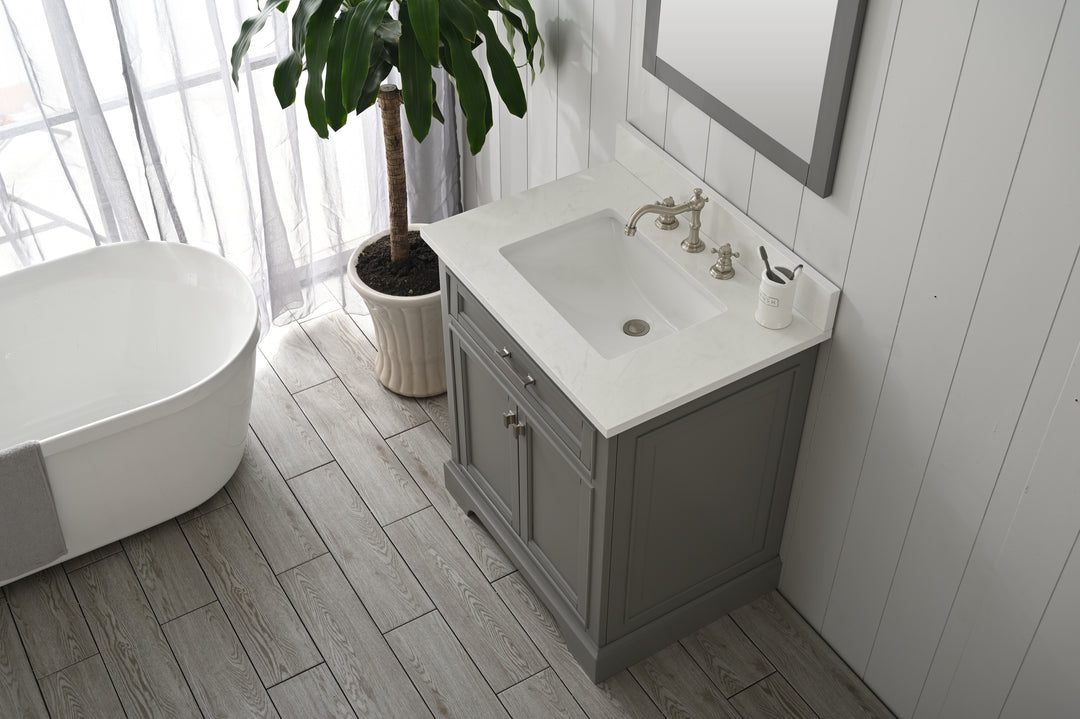 Milano 30" Single Sink Vanity with White Quartz Top