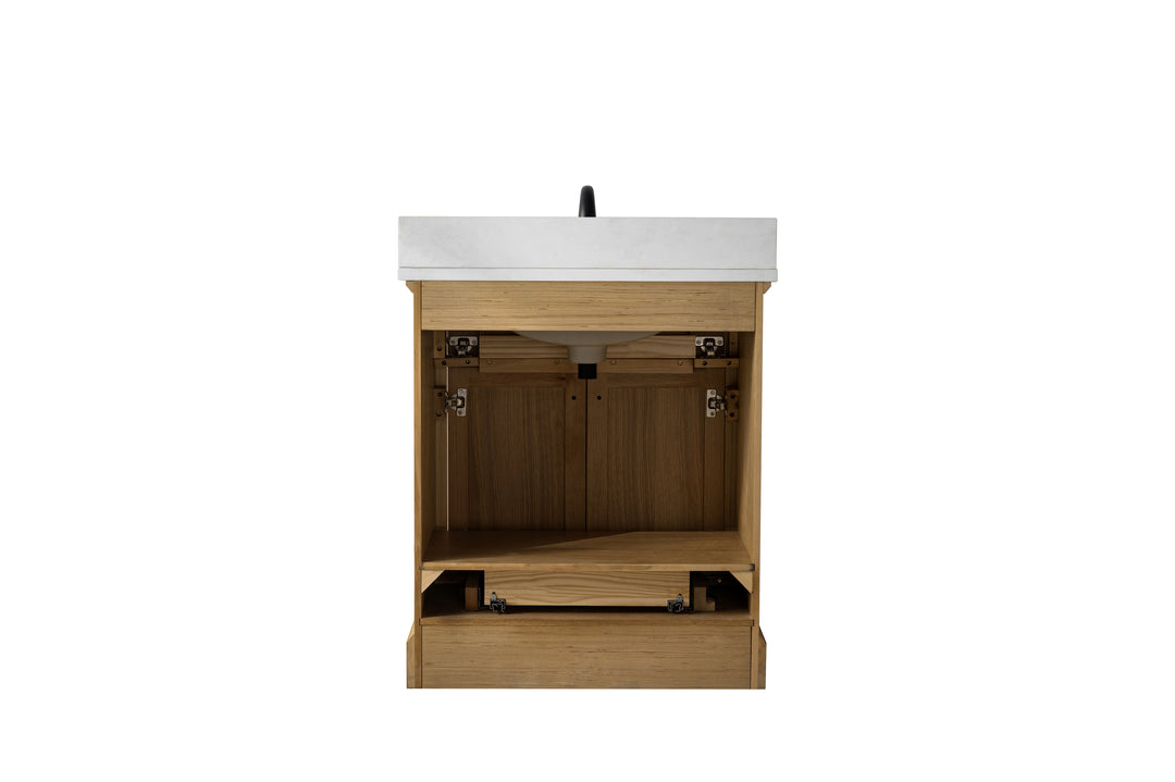 Milano 30" Single Sink Vanity with White Quartz Top