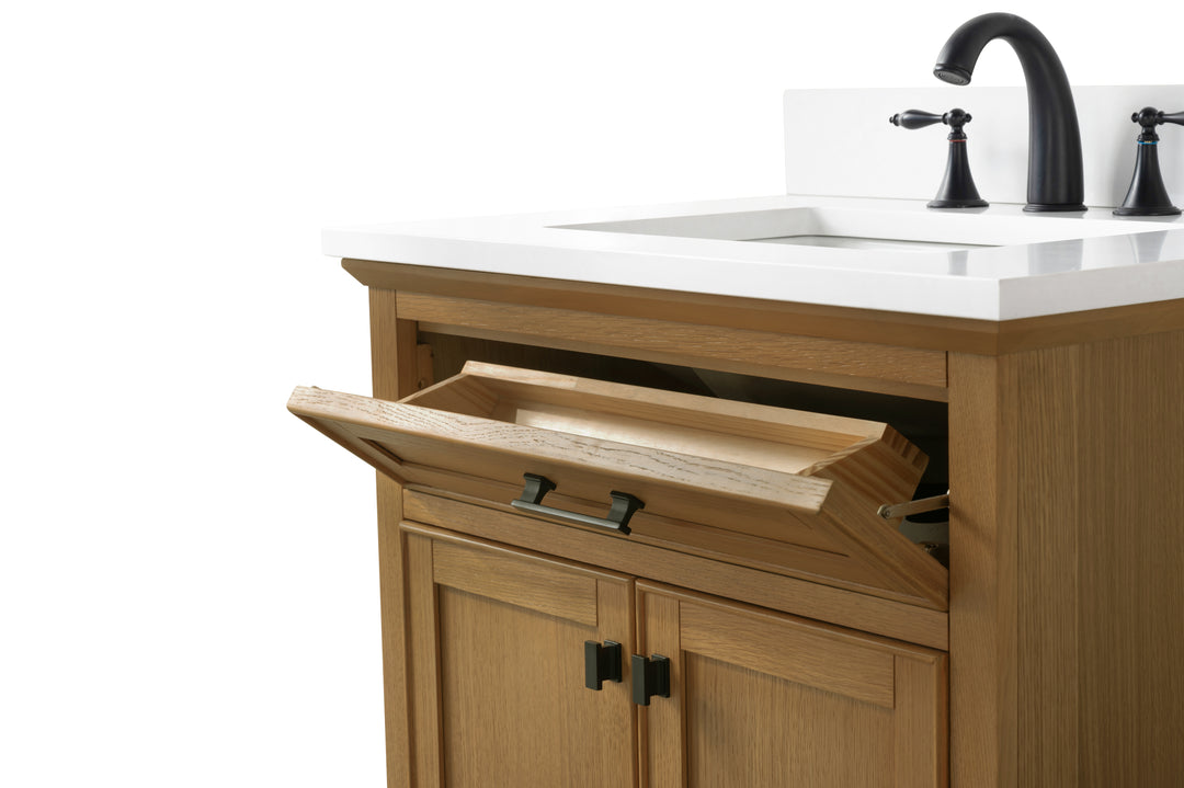 Milano 30" Single Sink Vanity with White Quartz Top
