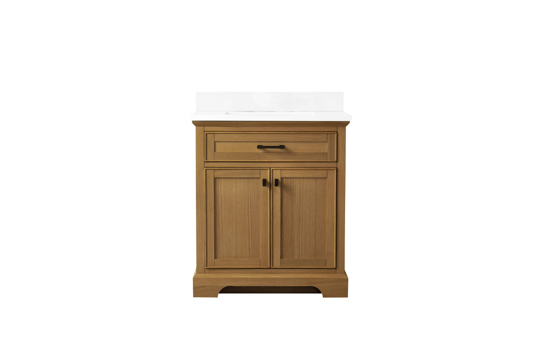 Milano 30" Single Sink Vanity with White Quartz Top