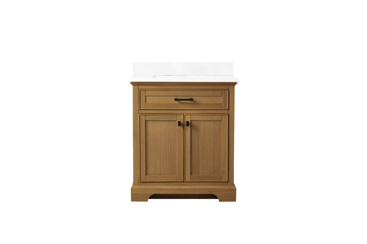 Milano 30" Single Sink Vanity with White Quartz Top