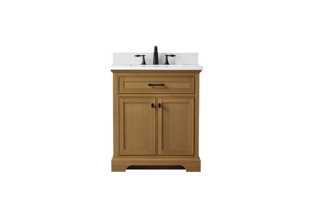 Milano 30" Single Sink Vanity with White Quartz Top